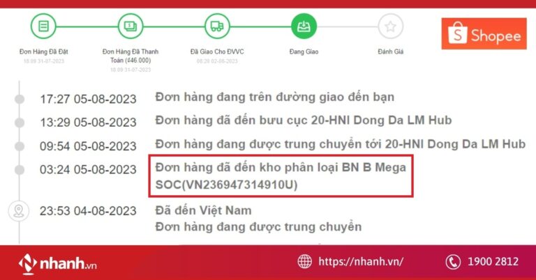 Kho BN A/B Mega SOC ở đâu? Hàng đến kho khi nào nhận được?