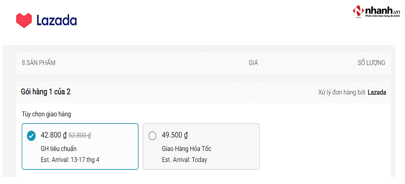 Giao hàng tiêu chuẩn Lazada
