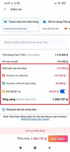 Cách sử dụng nhiều voucher Lazada trong 1 đơn hàng