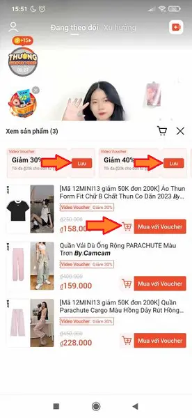 Làm sao để mua hàng trên Shopee Video áp voucher 50% đơn 0Đ